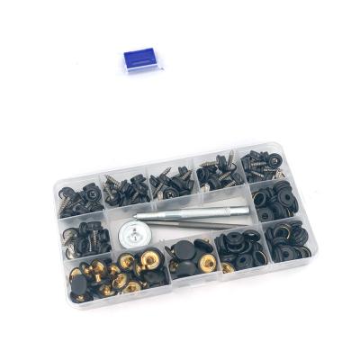 China Other Snap Fastener Button with Screw Kit Press Snap Button with 3 Pieces Installation Tools for Canvas, Outdoor Living Tool Kit for sale