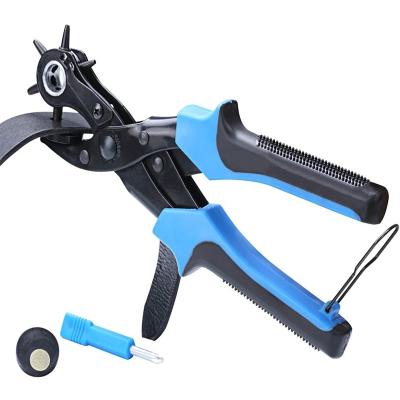 China AMAZON HOT SALE Leather Puncher and Belt Portable Hole Puncher Easily Punches Perfect Round Holes Heavy Duty Punch Pliers Turn Tool for sale