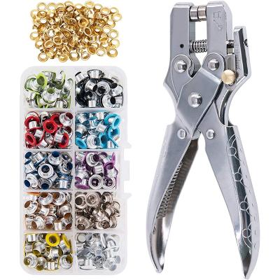 China Multicolor 300 Sets 5mm Metal Grommets Grommet Kit with Punch Clips and Extra Gold Grommets for Canvas Leather Wholesale for sale