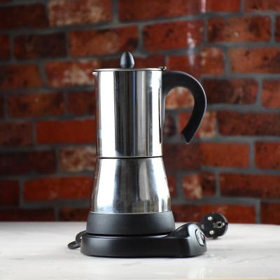 China Viable Hot Sale Silver B15-400/600 220~240V Stainless Steel Portable 4/6 Cup Counted Espresso Mocha Coffee Maker/Mocha Pot for sale