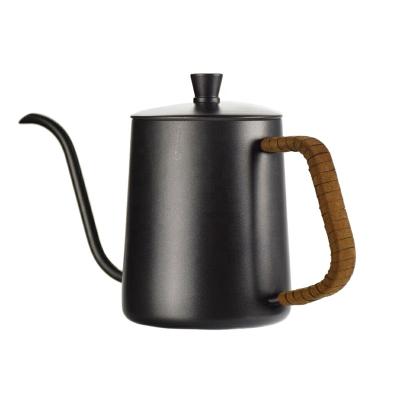 China Sustainable Gooseneck Coffee Kettle With Tie Rope 304 Stainless Steel Pour Over Pot V60 Drip 600ml Kitchen Accessories for sale