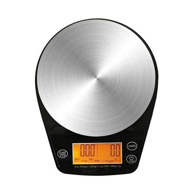 China Cafe Machine Highly Accurate Electronic Scale Clean Modern Black With Premium Stainless Steel for sale