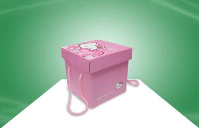 China Decoratief Roze Hellokitty-Document Giftvakje met Handvat voor Verpakkingssnacks Te koop