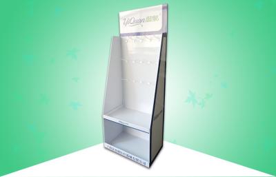 China OEM/ODM POS Display Stands , Corrugated Cardboard Floor Displays With Hooks / Shelves for sale