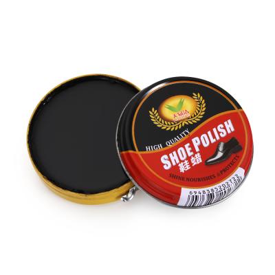 China Leather Shoes Used Shoe Polish Manufacturer Wholesale Black Paste Shoe Polish Iron Box 50g for sale