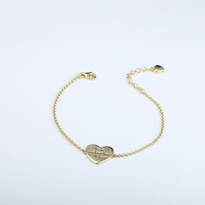 China Luxury FASHIONABLE Secret Letter Heart Bracelet 925 Sterling Silver Gold Plated Grace Jewelry Morse Code Love Bracelet for sale