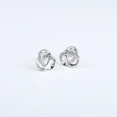 China FASHIONABLE Geometry of Grace Jewelry Cubic Zirconia Self-Interlock 925 Sterling Silver Studs Girls Women Jewelry Earings for sale