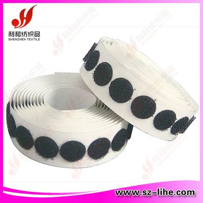 China Durable Black White Colored Adhesive Hook Loop Dots Packing In Roll / Blister Box for sale