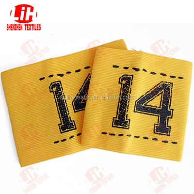 China manufacturer customized elastic yellow knit soccer captain armband LH-967 for sale