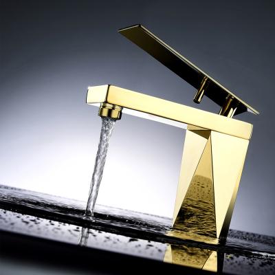 China WG1119011 China Modern Luxury Modern Gold and Chromed Bathroom Basin Faucet Faucets for sale