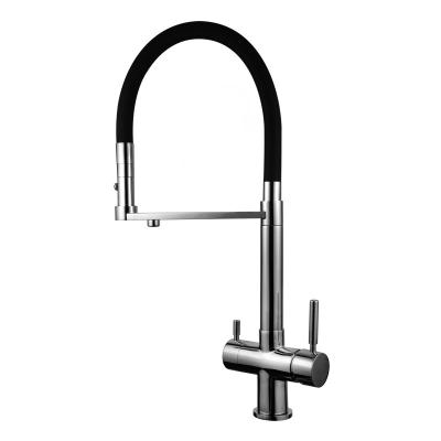 China Modern Brass Purify Sanitary Kitchen Faucet 8Water Purifier Mixers Two Silicon Tube (555528) for sale