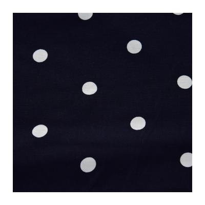 China Stain Resistant GOOD QUALITY 100 WHOLESALE RAYON CHALIIE BLACK SKY DOT PRINTED WOVEN FABRIC FOR CAUSUAL DRESS for sale