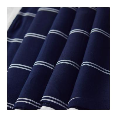 China Stain Resistant VISCOSE CHALLIE NAVY STRIPE PRINTED RAYON WOVEN PLAIN FABRIC FOR SHIRTS for sale