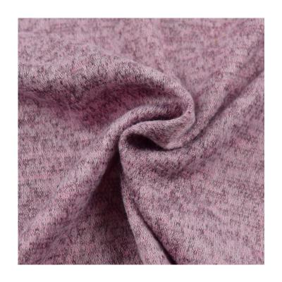 China Stain Resistant Upper Design 95%T, 5%Sp 230Gsm Poly Spandex Heather Yarn Cashmere Plain Dyed Knit Fabric Women's Tops Fabrics for sale