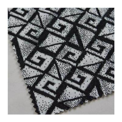 China Stain Resistant High Quality 95%T 5%Sp 220Gsm Poly Spandex Knitting Jacquard Black Foil Smoothness Knit Fabric for sale