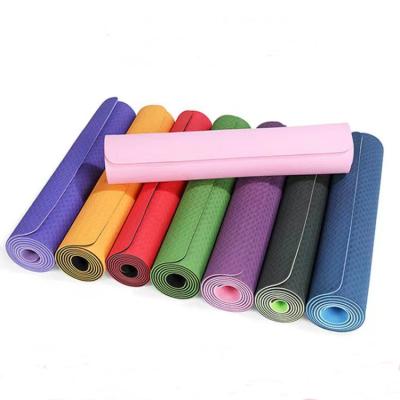 China Home Non Slip Custom TPE Yoga Mat 6mm Sports Pilates Exercise Yoga Mat for sale