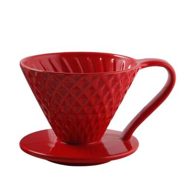 China Sustainable Ceramic Coffee Filter Coffee Filter Cup Hand Pushed Mug for sale