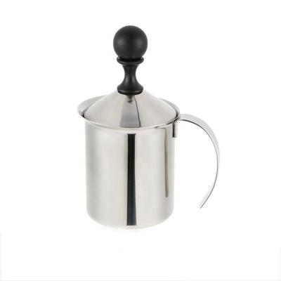 China Sustainable DIY Manual Operated Japanese Double Mesh Stainless Steel Coffee Foamer / Milk Frother Cup With Handle for sale