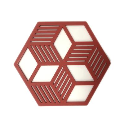 China Eco-Friendly High Quality Nordic Viable Style Hexagon Heat Insulated Silicone Coaster Pad For Home Restaurant for sale