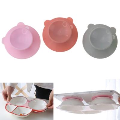 China Sustainable Children Roll Silicone Suction Cup Anti-Drop Non-Slip Suction Cup Bowl for sale