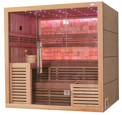 China Computer control panel cedar wood suana room solid wood sauna for 5 person use M-6055 for sale