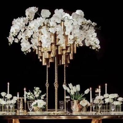 China Metal New Arrival Rectangle Wedding Centerpiece Flower Arrangement For Event Decoration for sale