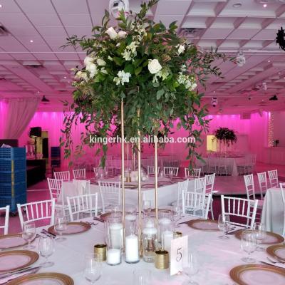 China Eco-friendly Wedding Centerpiece Flower Stands For Rectangle 10pcs/carton H80*20CM Wedding Table Wedding, Event And Party Supplies Metal GOLD for sale