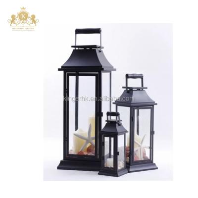 China Eco-friendly Moroccan black metal lantern indoor candle holder for eco-friendly home decoration iron house decoration, wedding event CN; ZHE for sale