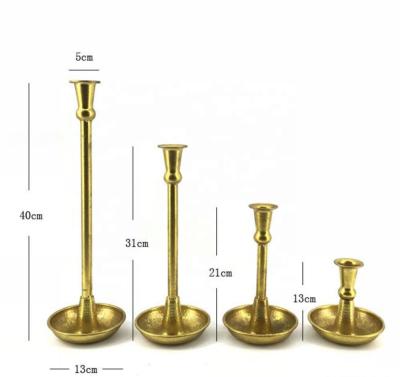 China Eco-Friendly Set Of 4 Gold Vintage Candlestick Holders For Wedding Home Decoration for sale