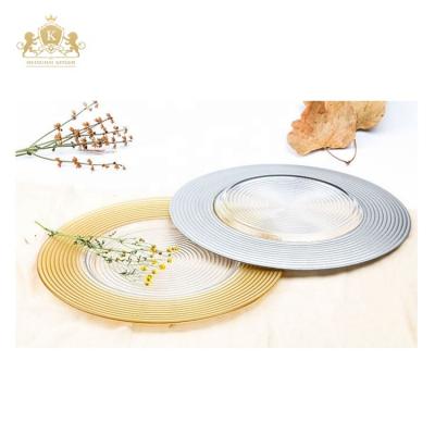 China EVENT DECORATION Gold Wedding Decoration Dish Silver Under Dish Event Party Decor for sale