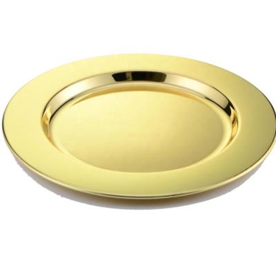 China Elegant gold charger steel dishes for wedding party decoration for sale