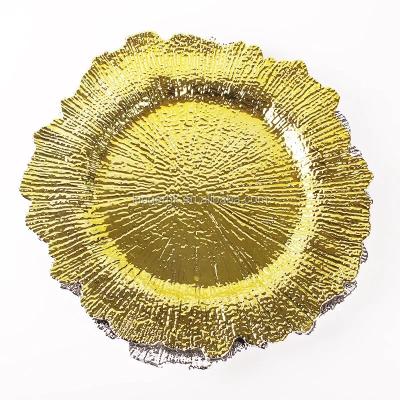 China New Design Stylish Plastic Gold Charger Dishes for sale