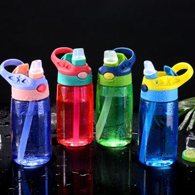 China Sustainable Plastic Kids Water Bottle School Kids Drinking Bottle With Straw for sale