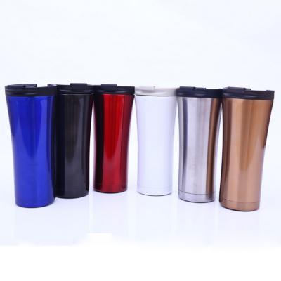 China Double Wall Disposable Thermo Promotional Travel Gold Stainless Coffee Mug With Lid for sale