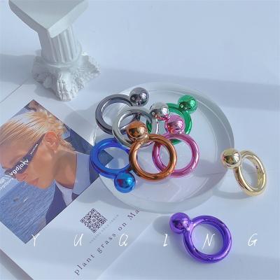 China FASHIONABLE dome Y2k Chunky New Enamel Ring Metal Metal Harajuku Vintage Rings Y2k Jewelry for sale