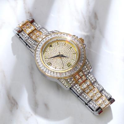 China High Quality Luxury Waterproof Stainless Steel Full Crystal Iced Out Hip Hop Watch for sale