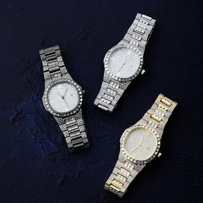 China Hip Hop 2020 Wholesale Iced Out Pave Gold Tone HipHop Bling Bling Watch for sale