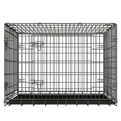 China 2023 Durable Hot Style Metal Dog Cage Double Door Pet Cage for Indoor and Outdoor for sale