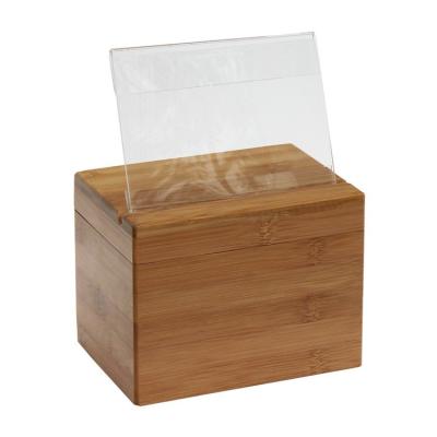 China Meadowsweet Sustainable Kitchens Bamboo Recipe Card Storage Box for sale