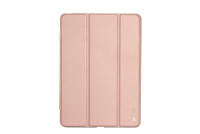 China Personal Design Pink IPad Protective Case PU Leather Slim With Hard Plastic Back Cover for sale