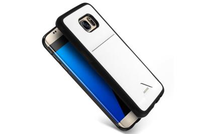 China Card Slot Samsung S7 Edge Back Cover , White Samsung Galaxy S7 Edge Leather Case for sale