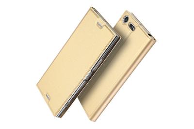 China Luxury Gold Sony XZ Premium Case Stand Function PU Card Slot Magnets for sale