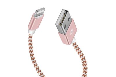 China Pink Fast Charge Apple Lightning To Usb Cable Compact Aluminum Connector for sale