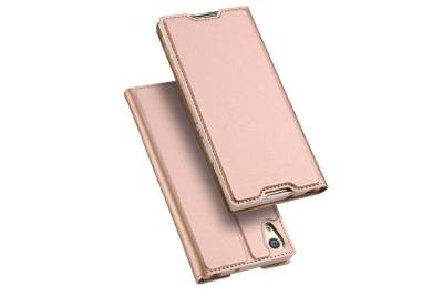 China Shockproof PU Leather Sony Phone Covers XA1 Rose Gold Magnets Card Slot Kickstand for sale