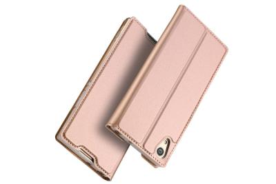 China Rose Gold Sony XA1 Ultra Cover , PU Leather Protective Case With Card Holder for sale