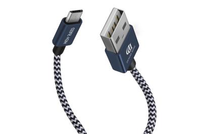 China Cabo de dados azul USB de USB da liga de alumínio micro 2,0 100cm/20cm para o carregamento rápido à venda