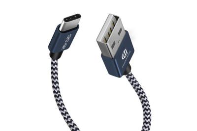 China Tipo suportável cor de carregamento de USB do azul do conector da liga de alumínio da sincronização do cabo de C à venda