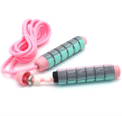 China Portable Pink Weighted Jump Rope Adjustable Jump Rope For Indoor/Outdoor Fitness for sale