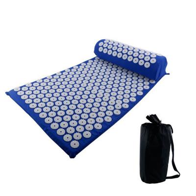 China Sponge+Cotton+Spine ABS Plastic Yoga Massage Mat Acupuncture Massager Cushion Mat Mat With Pillow for sale