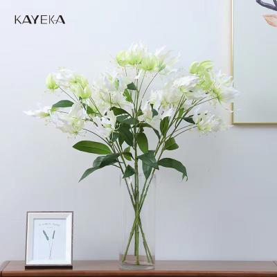 China KYK New Modern Popular Simple Artificial Flower 6 Branch Lily Film Material Wedding Home Table Head Table Decoration for sale